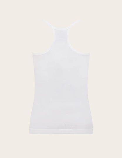 Camiseta de tirantes de capa base con espalda nadadora - Blanco