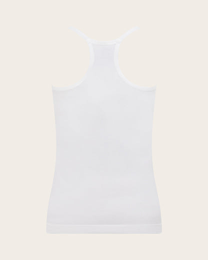 Camiseta de tirantes de capa base con espalda nadadora - Blanco