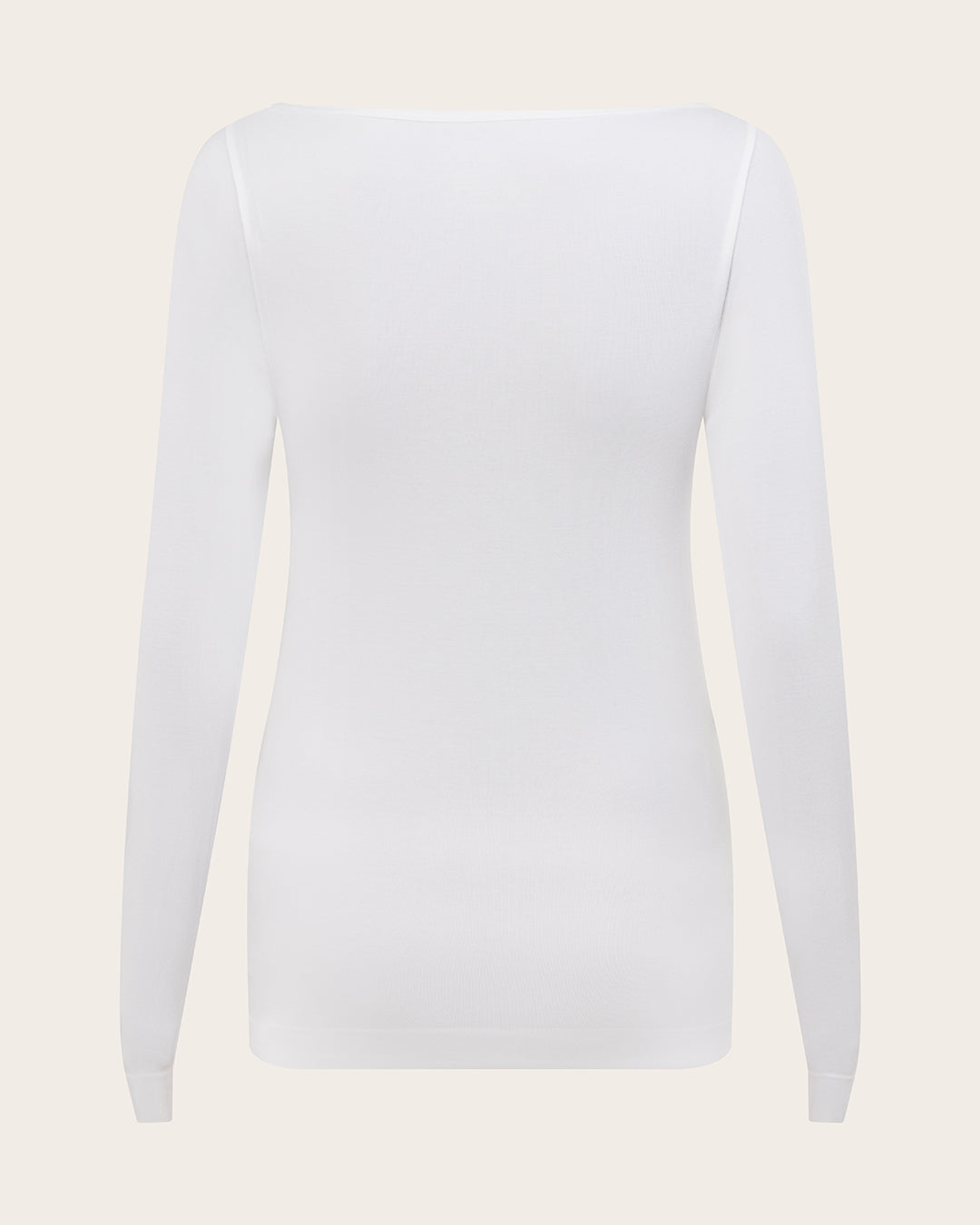 Top de manga larga con cuello barco para usar como capa base - Blanco