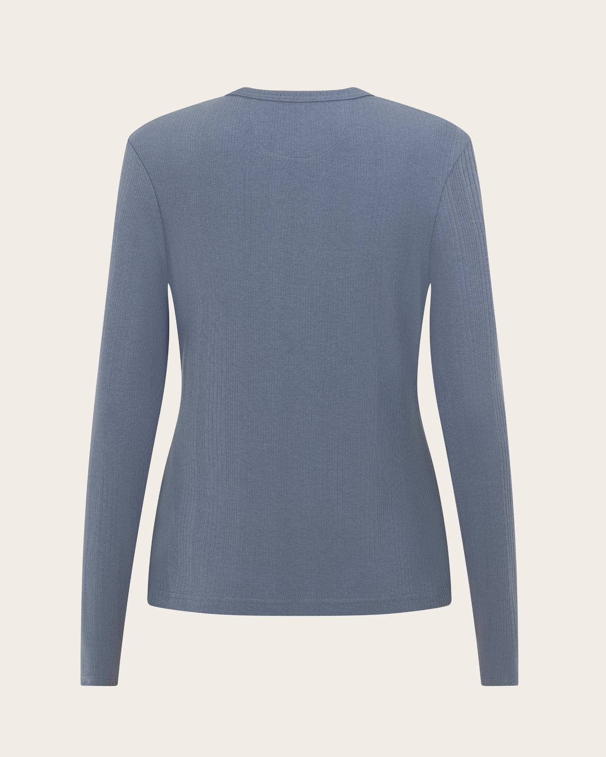Camiseta Henley de Manga Larga - Azul Acero