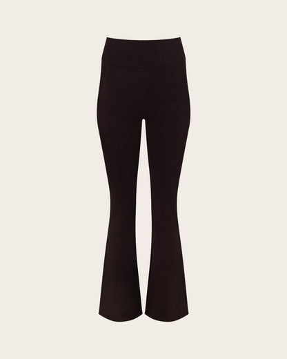 Pantalones acampanados de cintura alta - Cortos - Algarroba