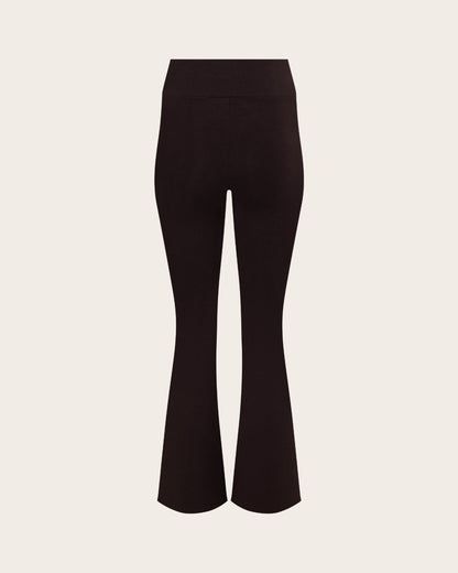 Pantalones acampanados de cintura alta - Cortos - Algarroba