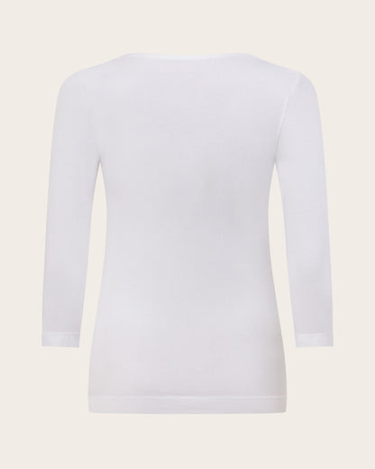 Camiseta de capa base de manga 3/4 - Blanca