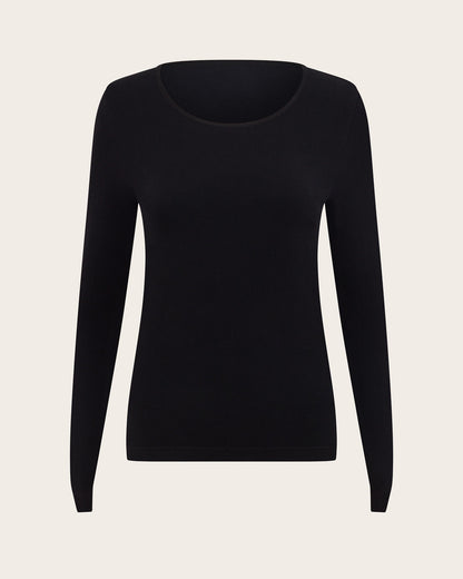 Camiseta interior de manga larga para mujer - Negro