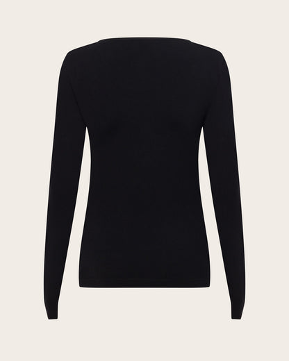 Camiseta interior de manga larga para mujer - Negro