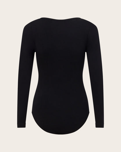 Body de manga larga de capa base - Negro