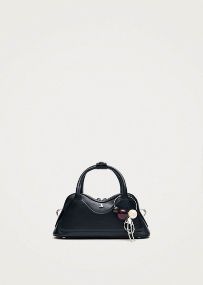 Bolso mini de cuero negro Hilma