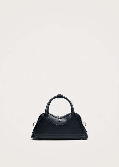 Bolso mini de cuero negro Hilma