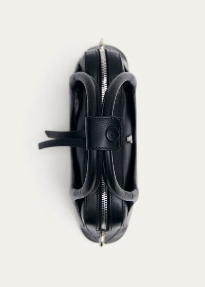 Bolso mini de cuero negro Hilma