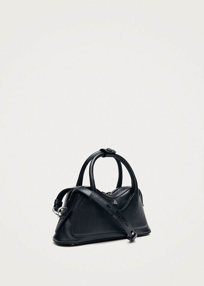 Bolso mini de cuero negro Hilma