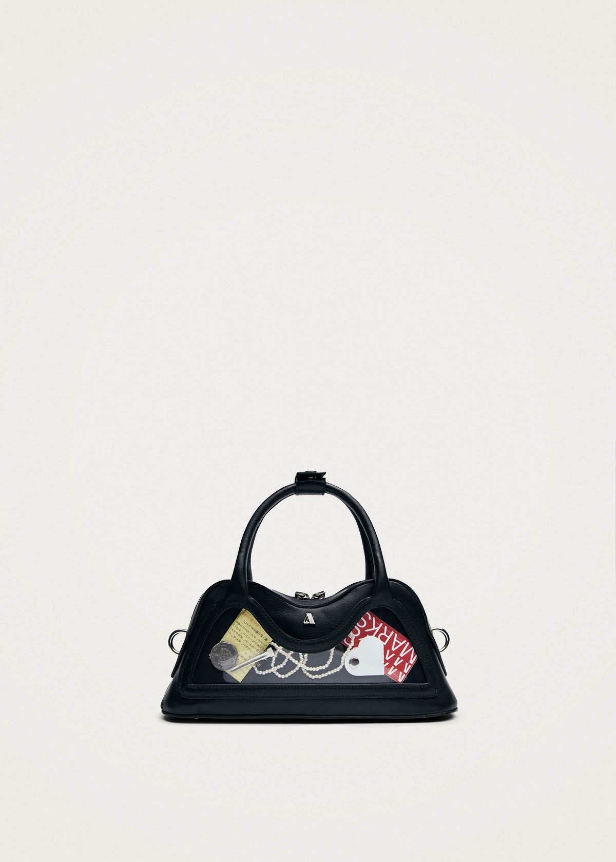 Bolso mini Hilma de vinilo y cuero negro