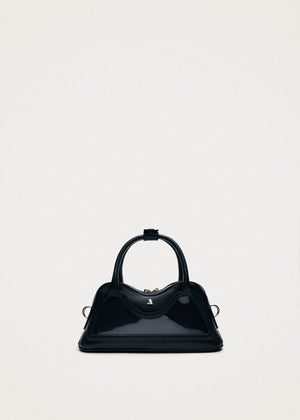 Bolso mini Hilma de vinilo y cuero negro