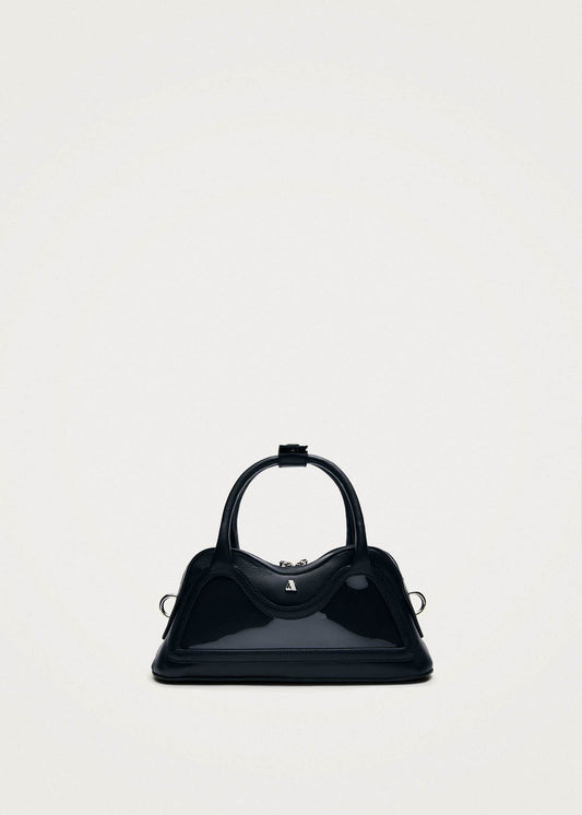 Bolso mini Hilma de vinilo y cuero negro