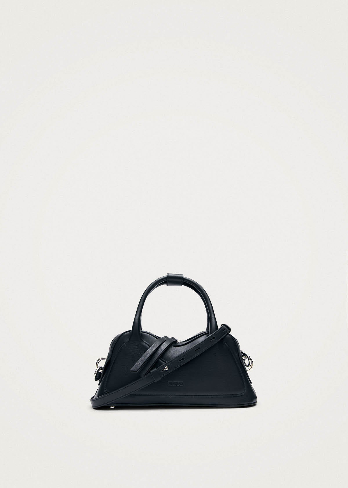 Bolso mini Hilma de vinilo y cuero negro