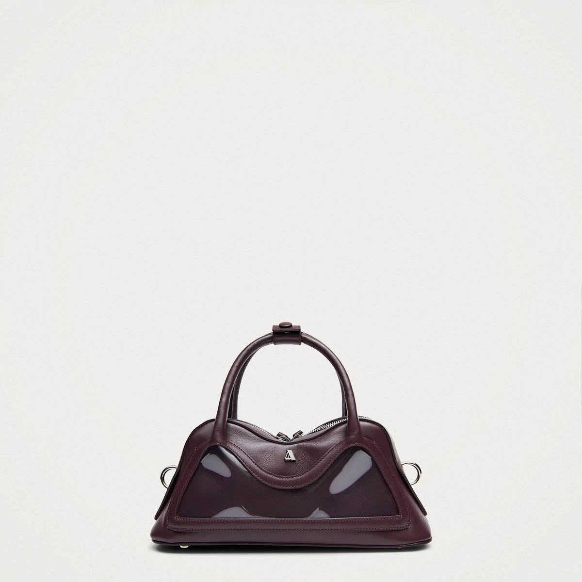 Bolso Hilma Mini de cuero vinílico color burdeos