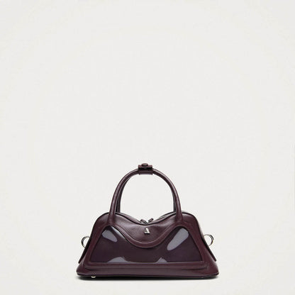 Bolso Hilma Mini de cuero vinílico color burdeos