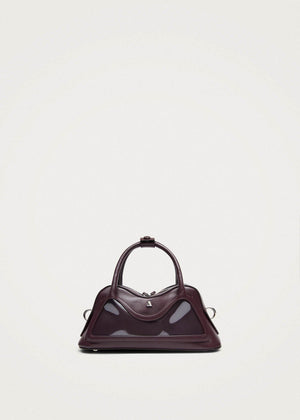 Bolso Hilma Mini de cuero vinílico color burdeos