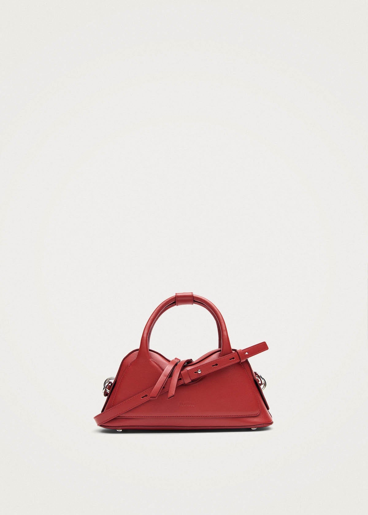 Bolso mini Hilma de vinilo y cuero rojo