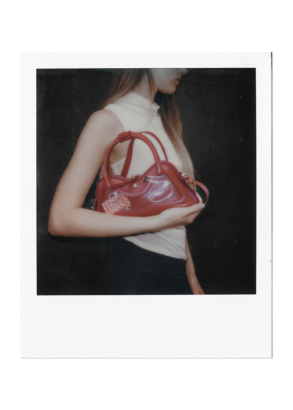 Bolso mini Hilma de vinilo y cuero rojo