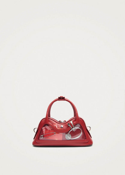 Bolso mini Hilma de vinilo y cuero rojo