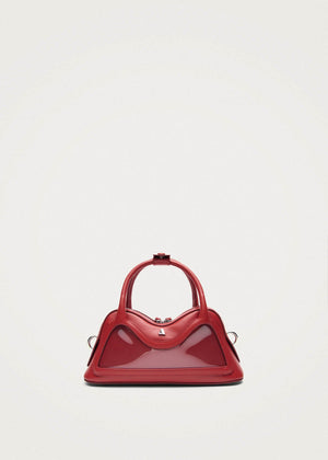 Bolso mini Hilma de vinilo y cuero rojo