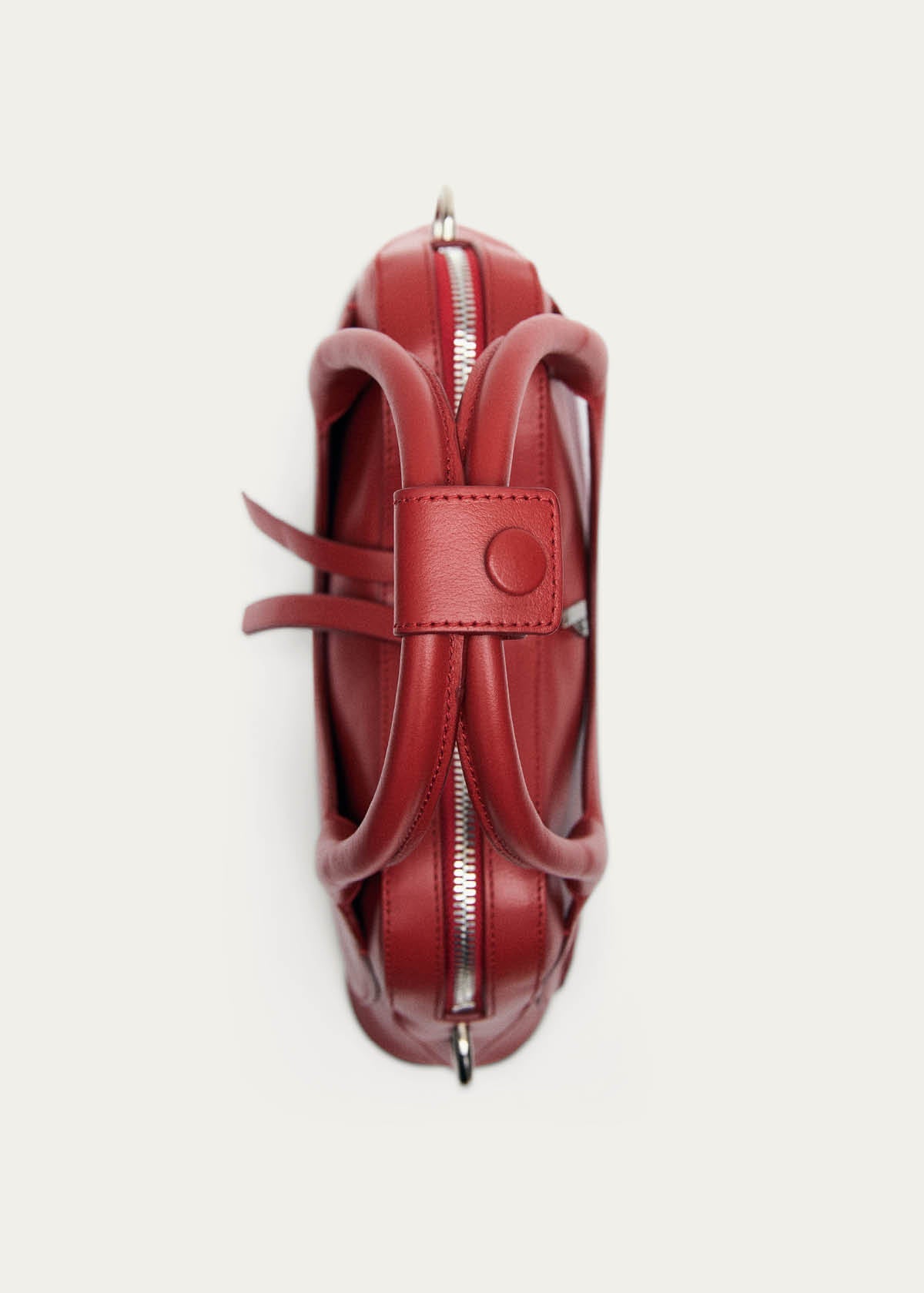 Bolso mini Hilma de vinilo y cuero rojo