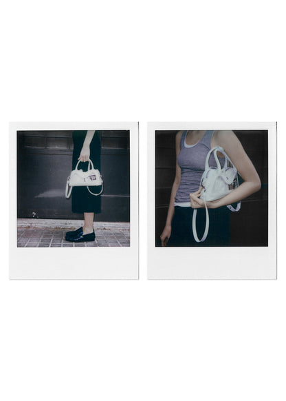 Bolso Hilma Mini de cuero vinílico blanco