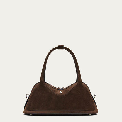 Bolso Hilma de cuero marrón tipo ante