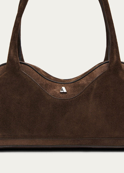 Bolso Hilma de cuero marrón tipo ante