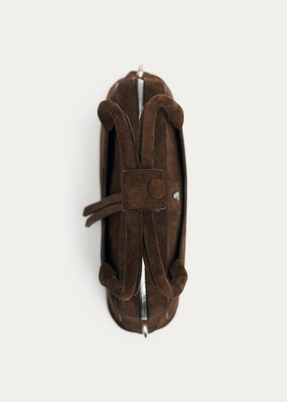 Bolso Hilma de cuero marrón tipo ante