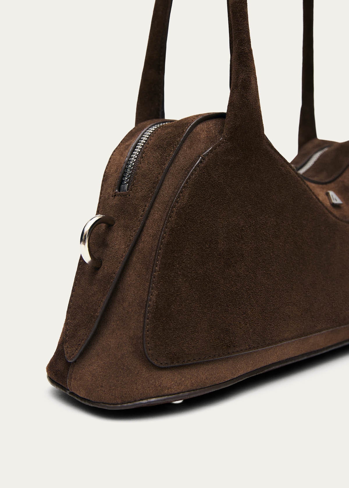 Bolso Hilma de cuero marrón tipo ante