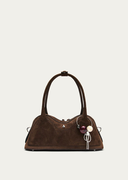 Bolso Hilma de cuero marrón tipo ante