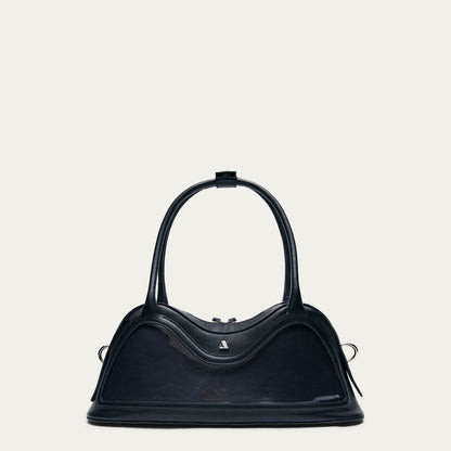 Bolso Hilma de cuero negro de vinilo