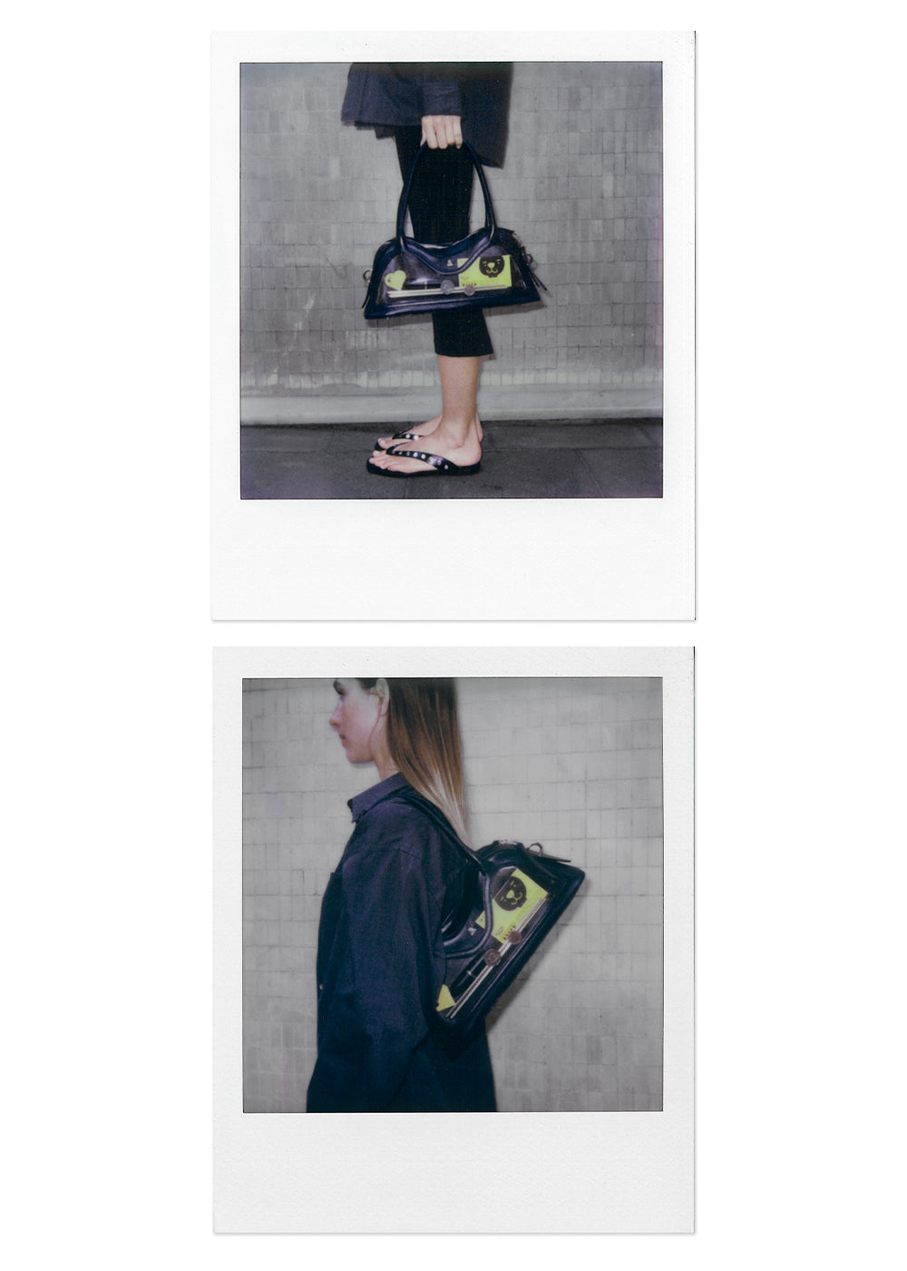 Bolso Hilma de cuero negro de vinilo