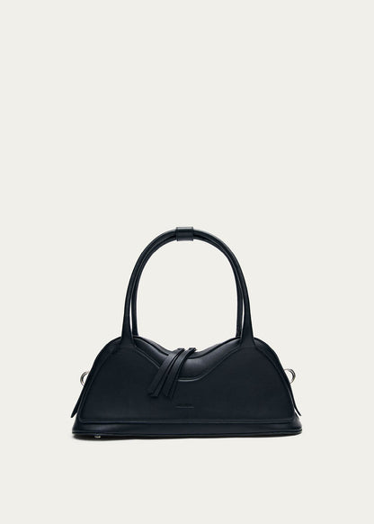 Bolso Hilma de cuero negro de vinilo