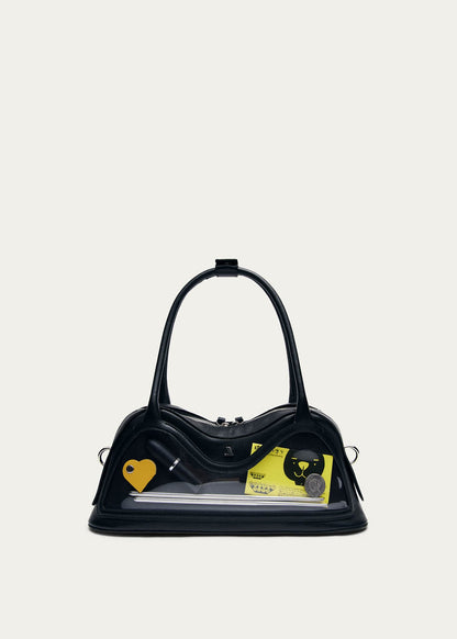 Bolso Hilma de cuero negro de vinilo