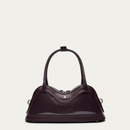 Bolso Hilma de cuero vinílico color burdeos