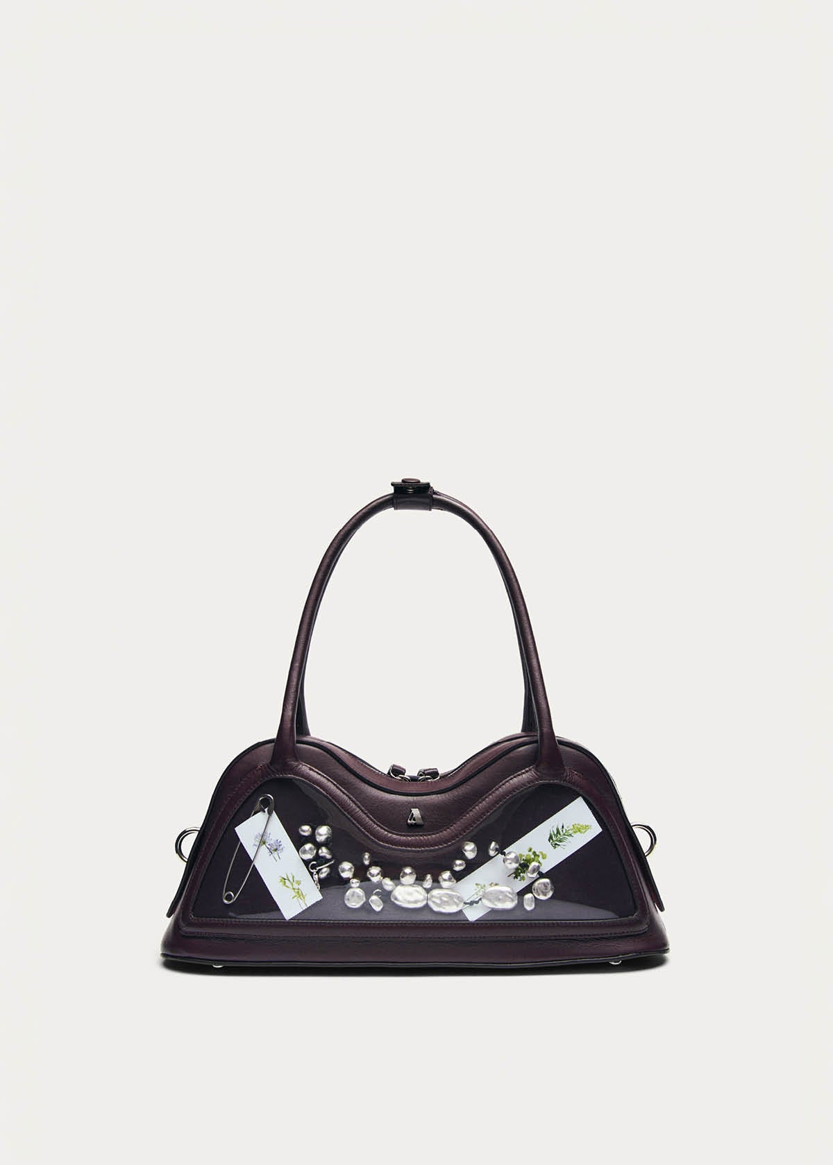 Bolso Hilma de cuero vinílico color burdeos