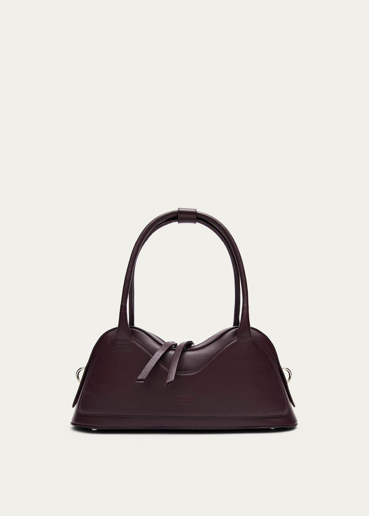Bolso Hilma de cuero vinílico color burdeos