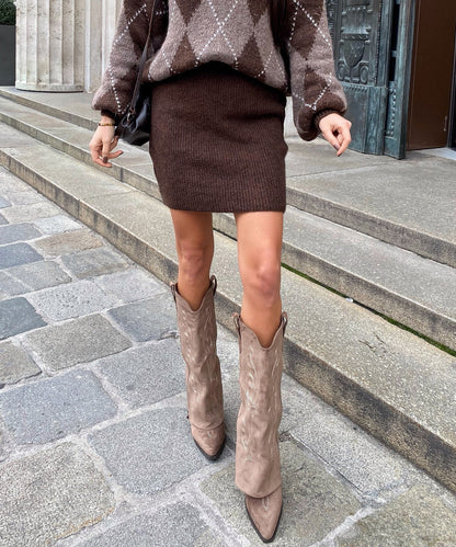 Botas vaqueras Lavinia marrón