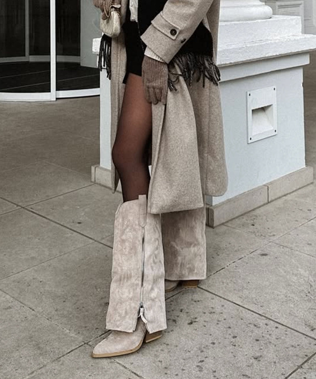 Botas vaqueras Lavinia beige