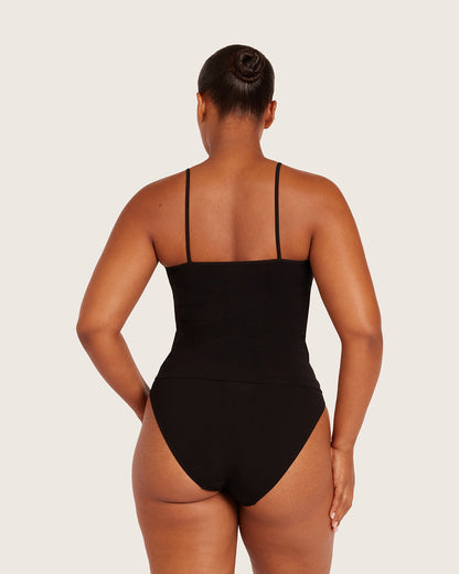 Top de tirantes de capa base - Negro