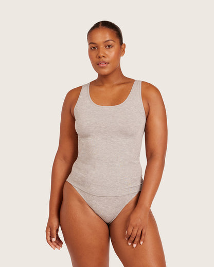 Camiseta de tirantes de capa base - Gris claro jaspeado