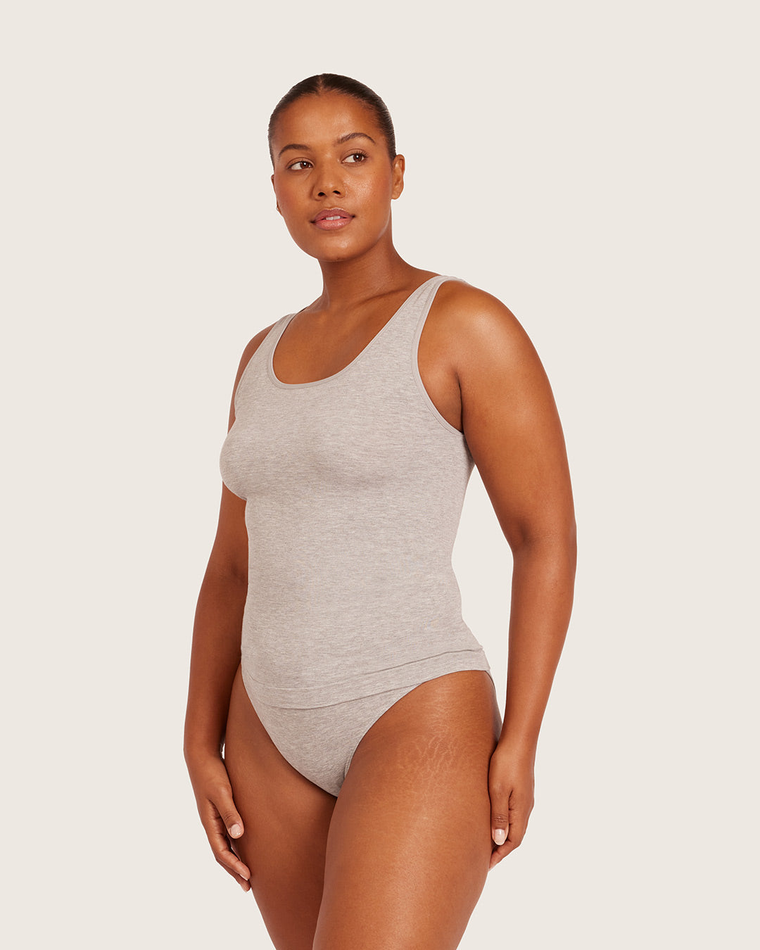 Camiseta de tirantes de capa base - Gris claro jaspeado