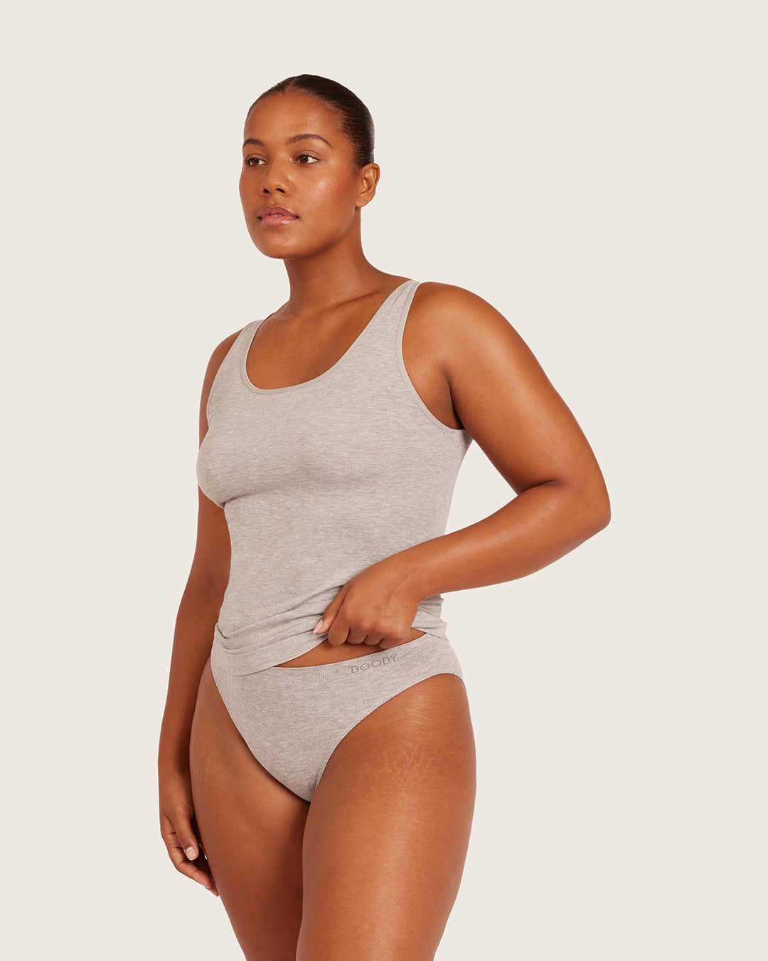 Camiseta de tirantes de capa base - Gris claro jaspeado