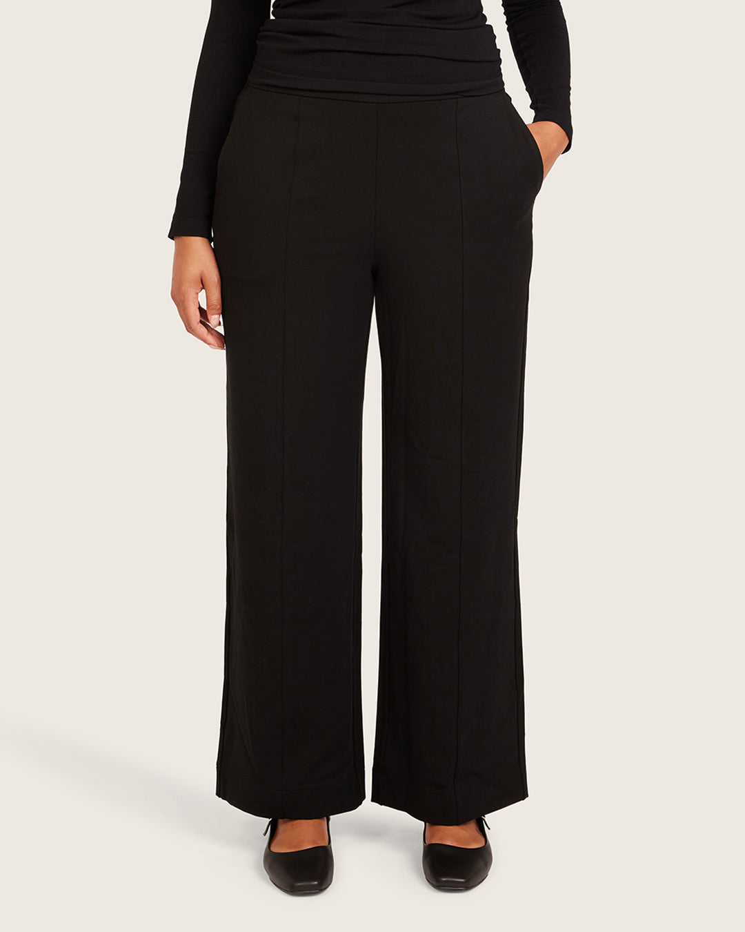 Pantalones de corte relajado - Regular - Negro