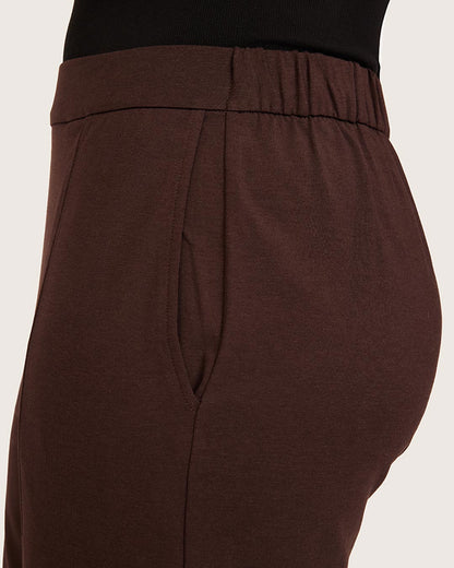 Pantalones de corte relajado - Cortos - Algarroba