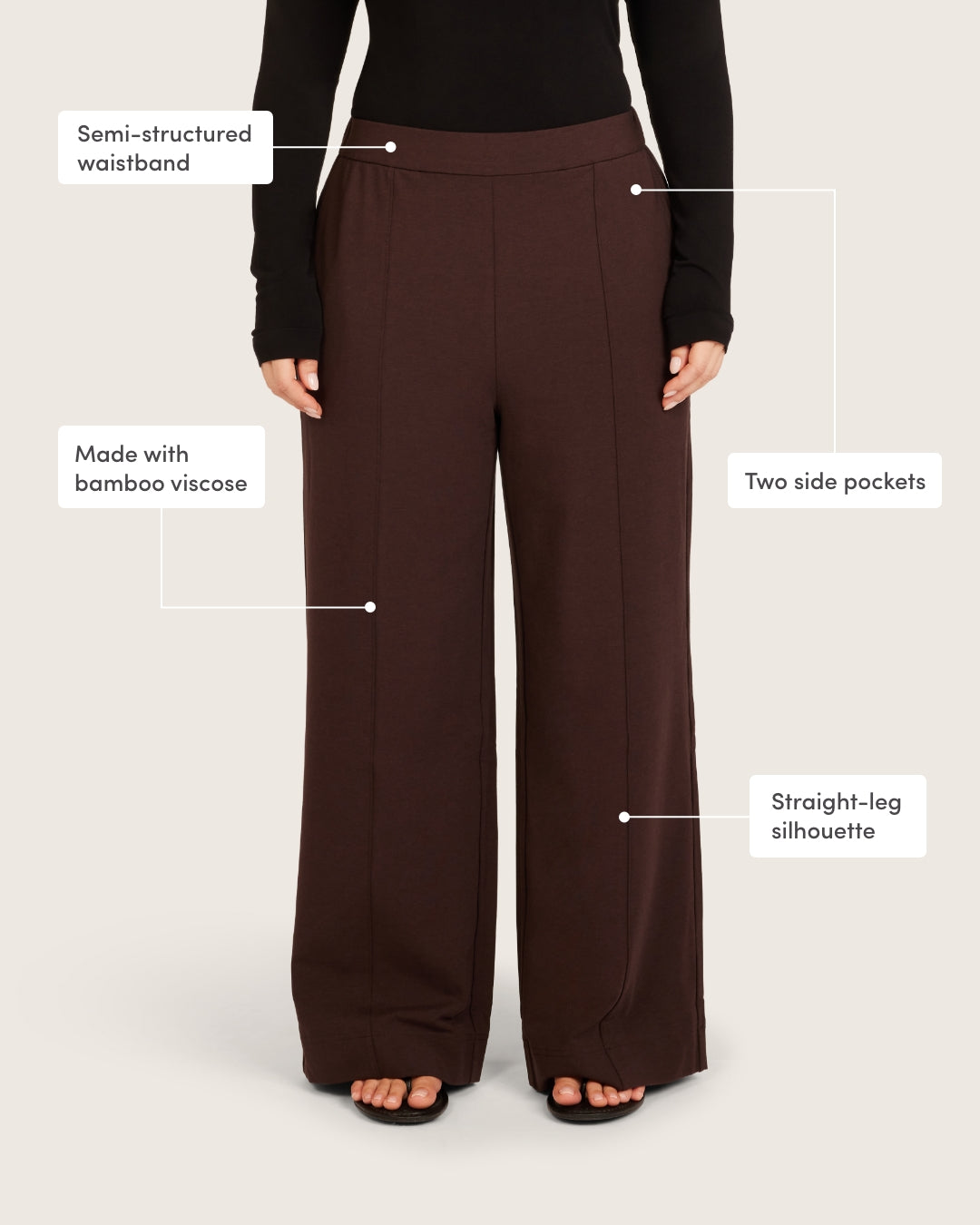 Pantalones de corte relajado - Cortos - Algarroba