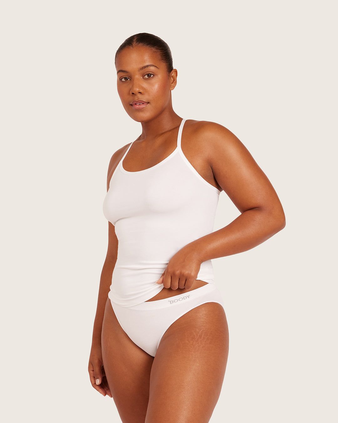 Camiseta de tirantes de capa base con espalda nadadora - Blanco