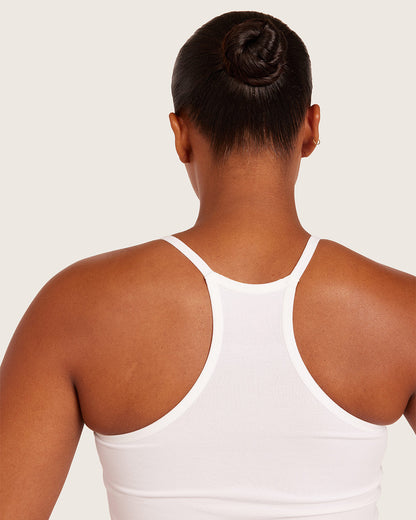 Camiseta de tirantes de capa base con espalda nadadora - Blanco